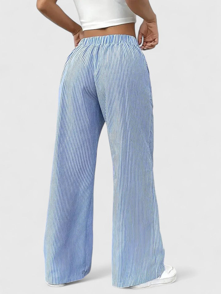 Dominique | Comfortable Wide-Leg Trousers with Elegant Details