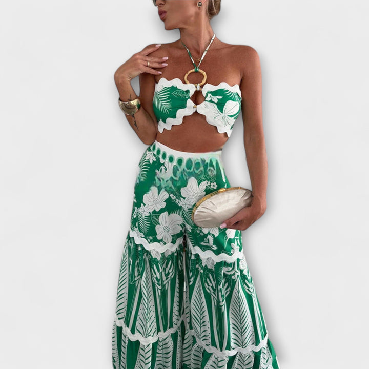 Zella – Cassie Ric Rac Trim Halter Ring Set