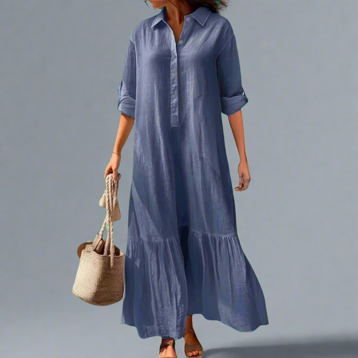 Athelia | Elegant spring shirt dress made from lightweight premium fabric