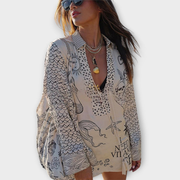 Liv – Waterfall Satin Tassel Shirt & Shorts Co-Ord