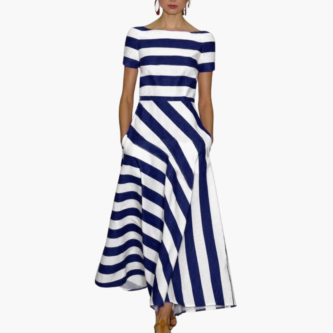 Amalia | Handcrafted Striped Maxi Dress