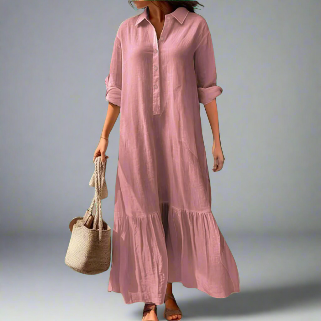 Athelia | Elegant spring shirt dress made from lightweight premium fabric