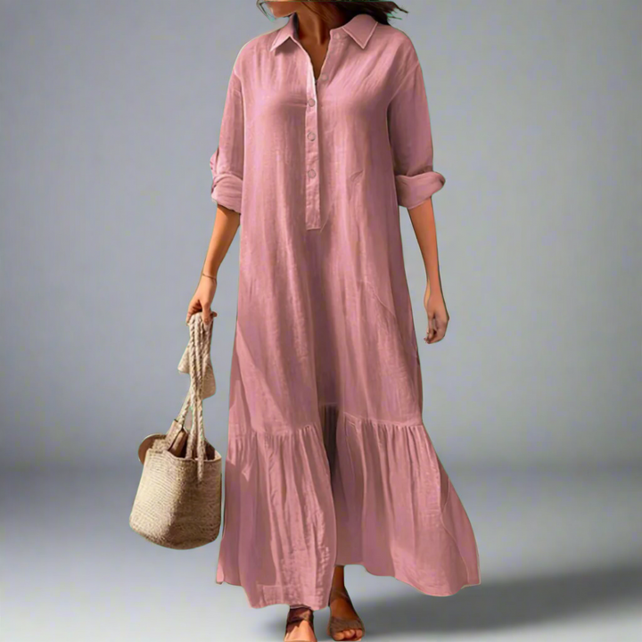Athelia | Elegant spring shirt dress made from lightweight premium fabric