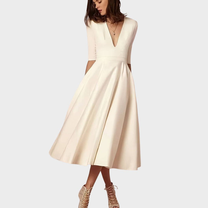 Amara™ | Elegant V-Neck Dress