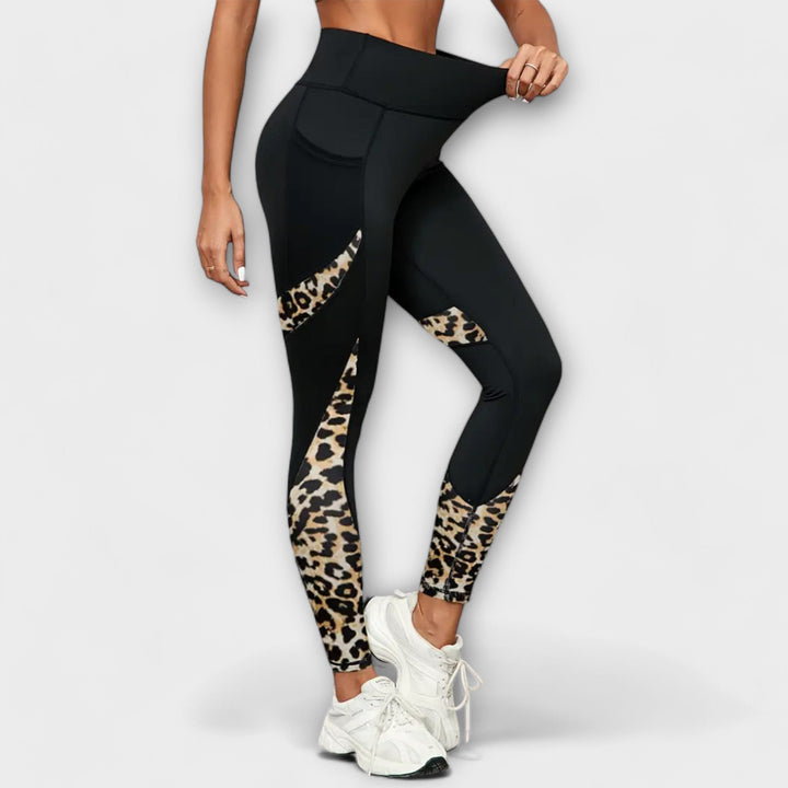 Didiane | High-waisted tracksuit pants with leopard pattern