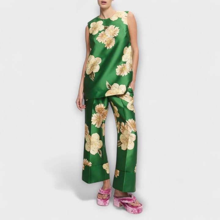 Clea – Sage Green Sleeveless Trouser Set