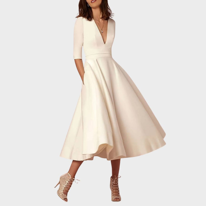 Amara™ | Elegant V-Neck Dress