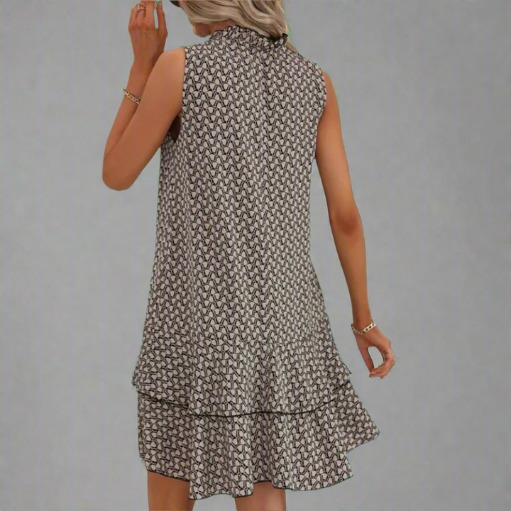 Ulrike | Sleeveless summer dress with ruffles made of premium fabric
