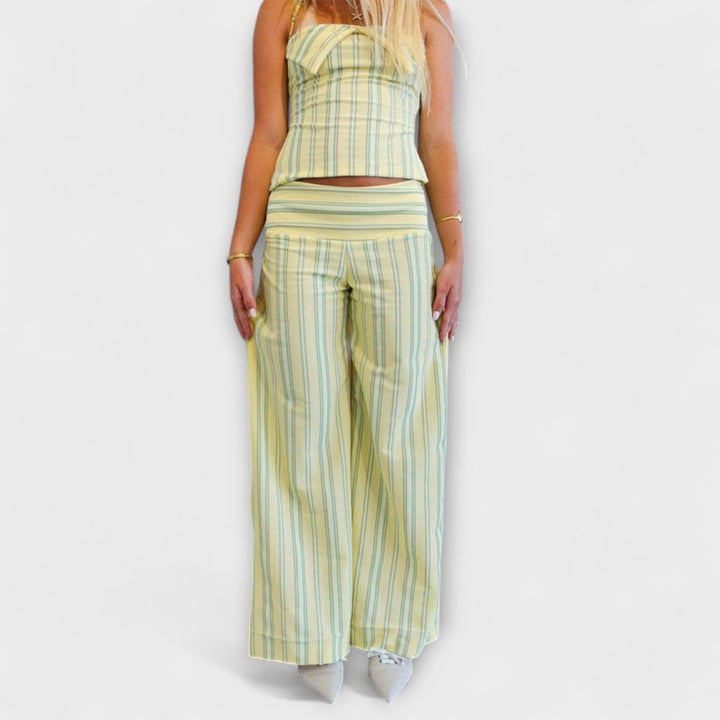 Anastasia – Classic Breton Stripe Trouser Suit