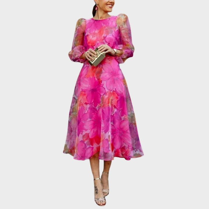 Aria | Floral Print Midi Dress