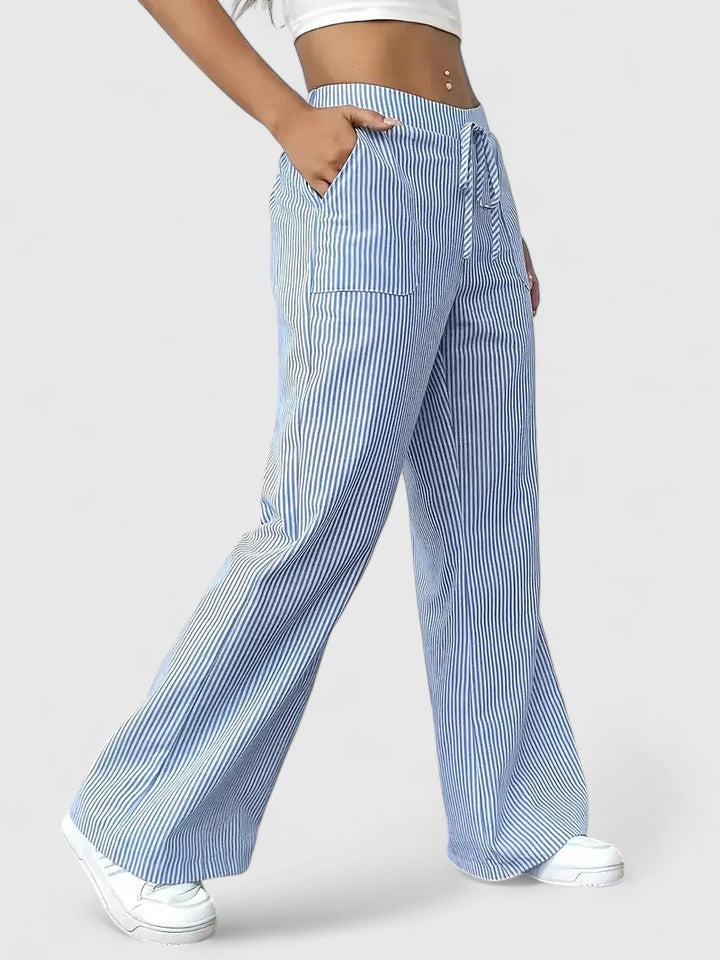 Dominique | Comfortable Wide-Leg Trousers with Elegant Details