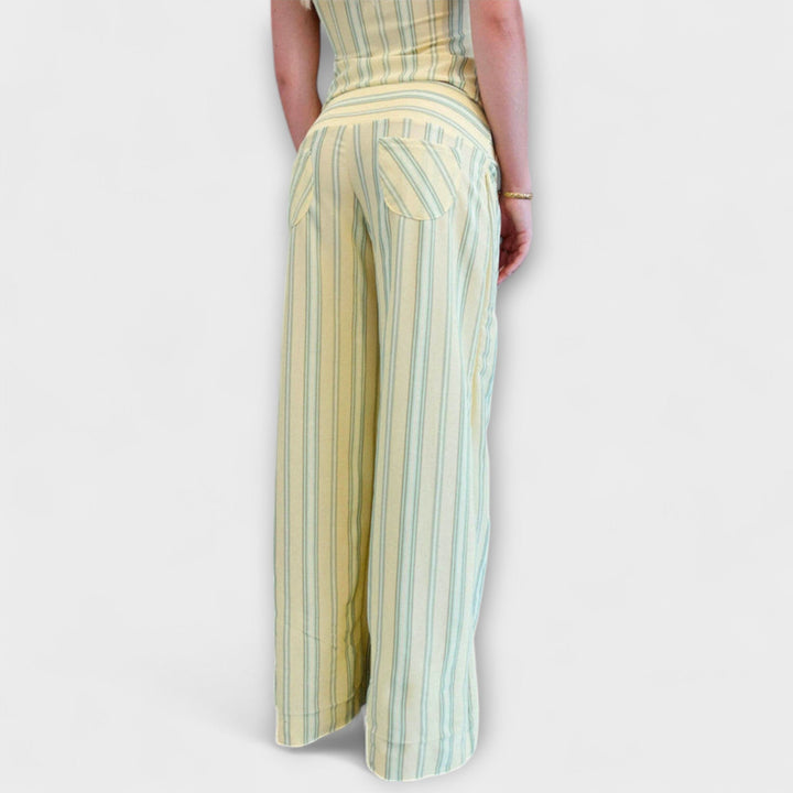 Anastasia – Classic Breton Stripe Trouser Suit