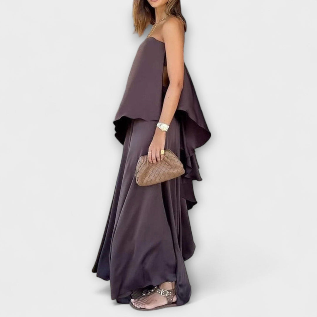 Ruby – Sleeveless Bandeau Top & Skirt Co-Ord