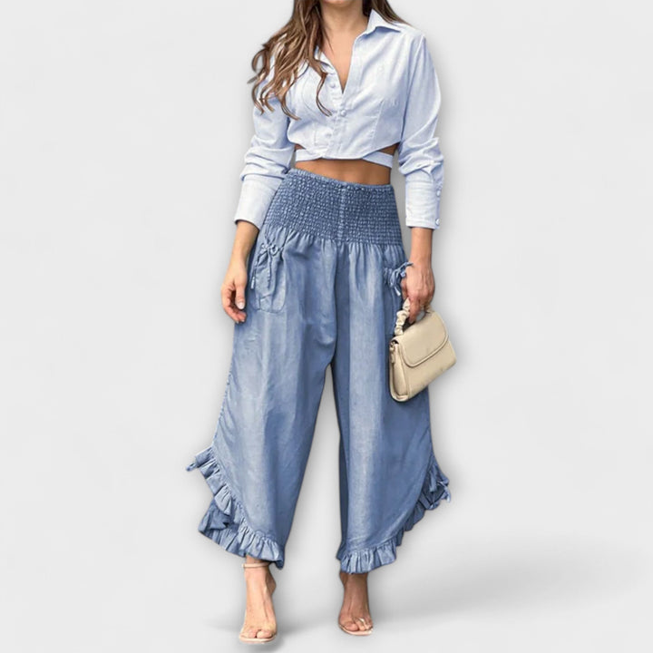 Jaya | Casual linen pants with fashionable creases