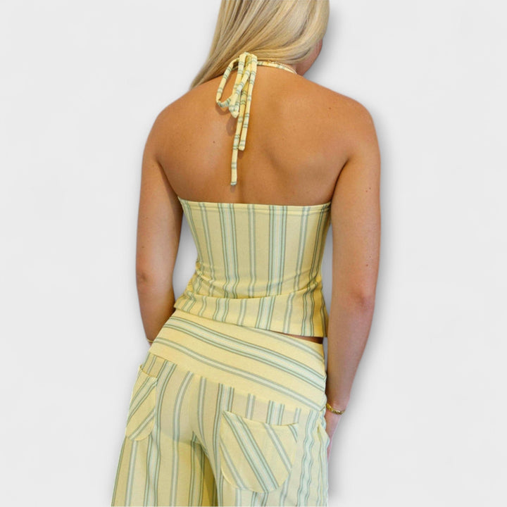 Anastasia – Classic Breton Stripe Trouser Suit