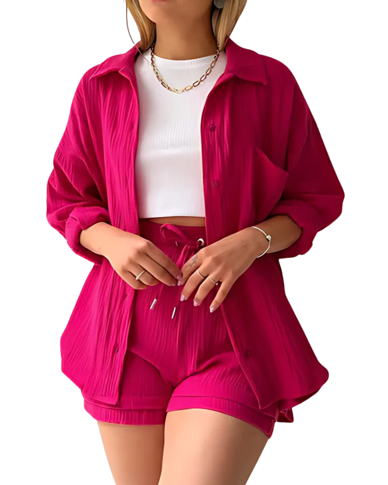 Maylee™ | Cotton Shirt & Shorts Set