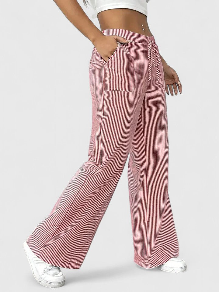 Dominique | Comfortable Wide-Leg Trousers with Elegant Details