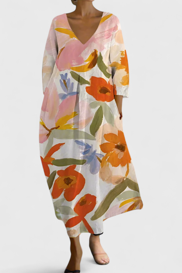 Serena™ | Colourful Linen Summer Dress