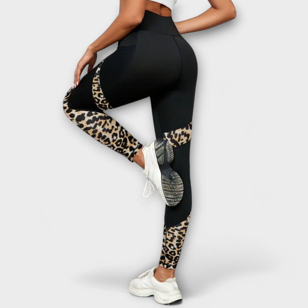 Didiane | High-waisted tracksuit pants with leopard pattern