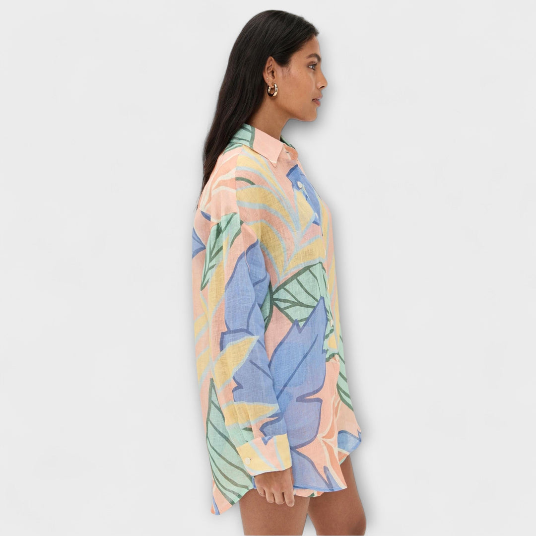 Mary – Tropical Leaf Print Short Set