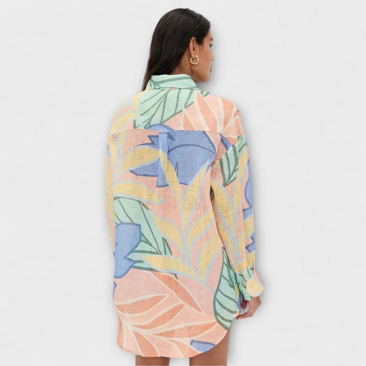 Mary – Tropical Leaf Print Short Set