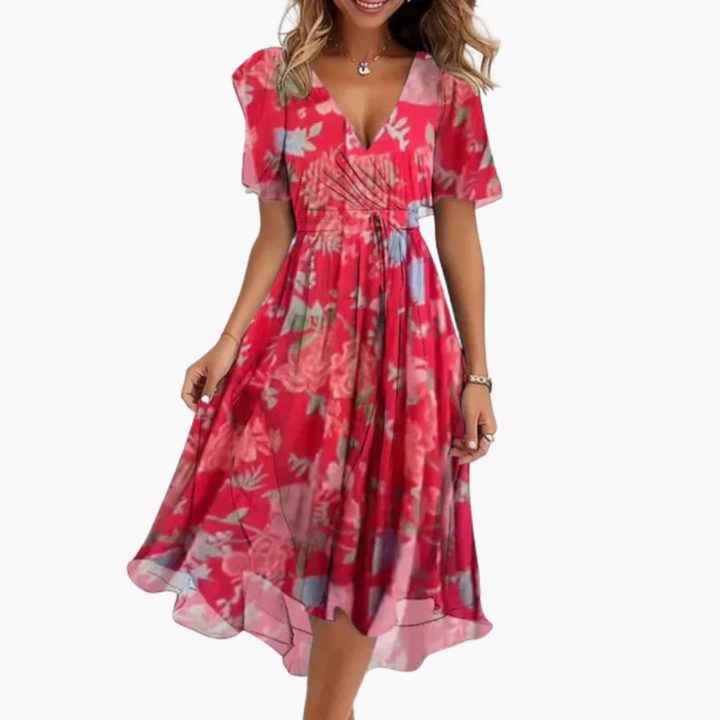 Lena™ | Elegant V-Neck Maxi Dress