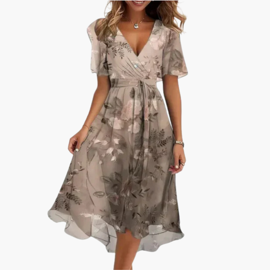 Lena™ | Elegant V-Neck Maxi Dress
