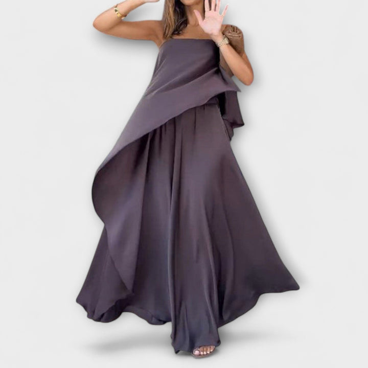 Ruby – Sleeveless Bandeau Top & Skirt Co-Ord