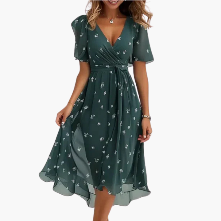 Lena™ | Elegant V-Neck Maxi Dress
