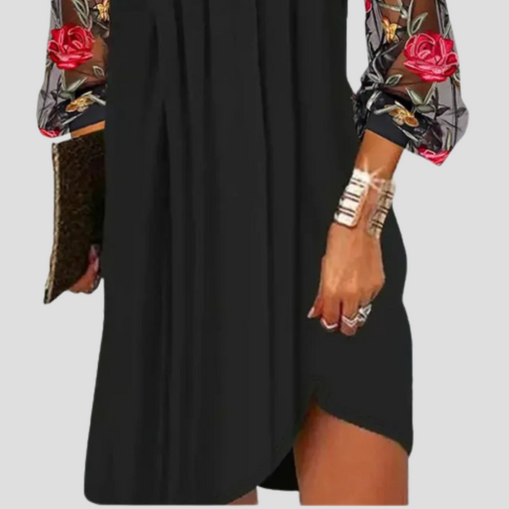 Renée™ | Elegant Mini Dress with Sheer Sleeves