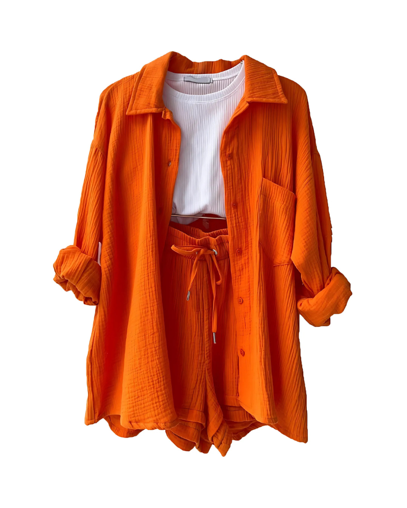 Maylee™ | Cotton Shirt & Shorts Set