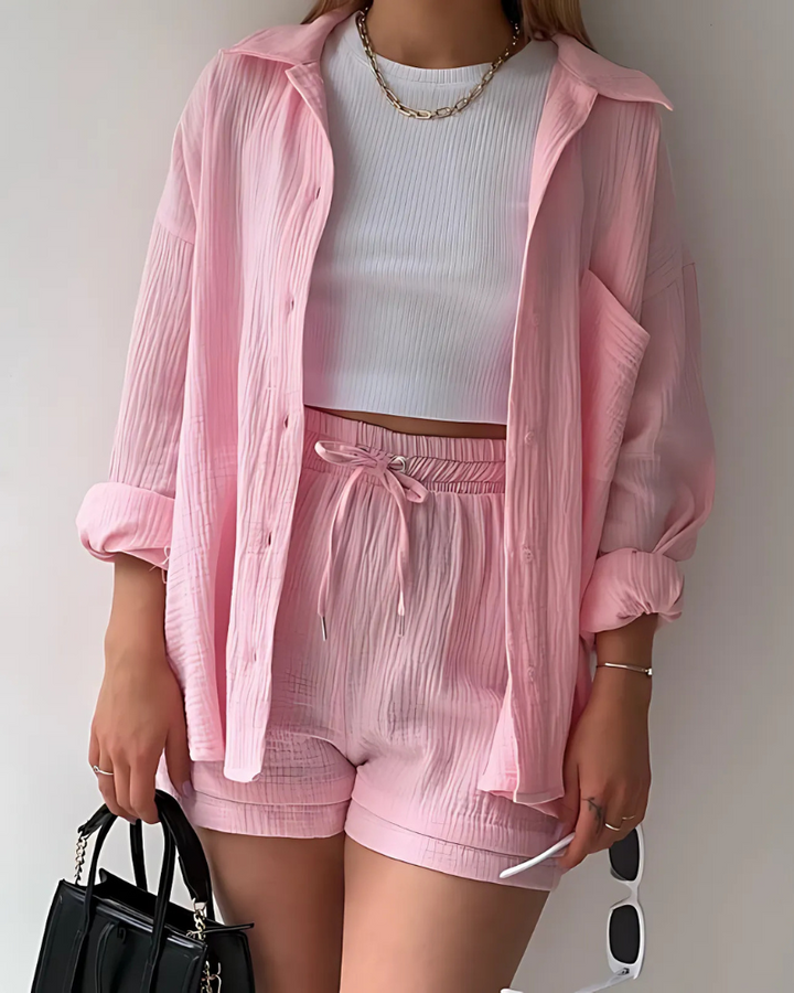 Maylee™ | Cotton Shirt & Shorts Set