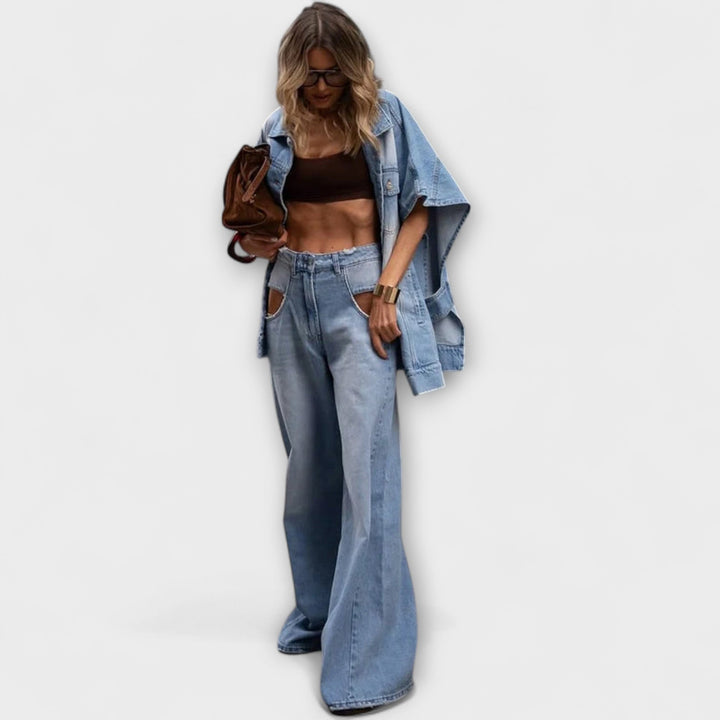 Blaire – Oversized Sleeveless Denim Co-Ord Set