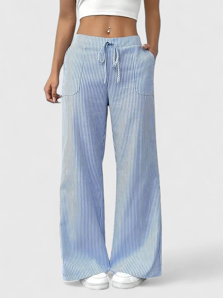 Dominique | Comfortable Wide-Leg Trousers with Elegant Details