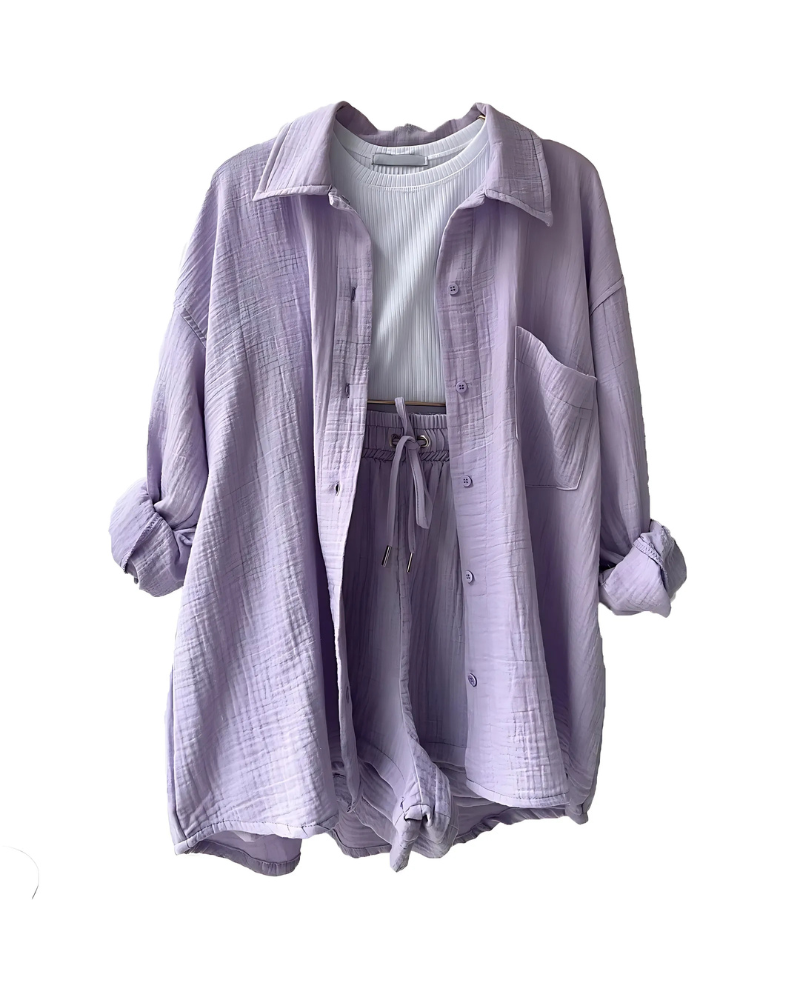 Maylee™ | Cotton Shirt & Shorts Set