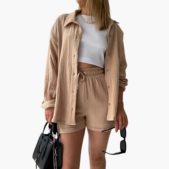 Maylee™ | Cotton Shirt & Shorts Set