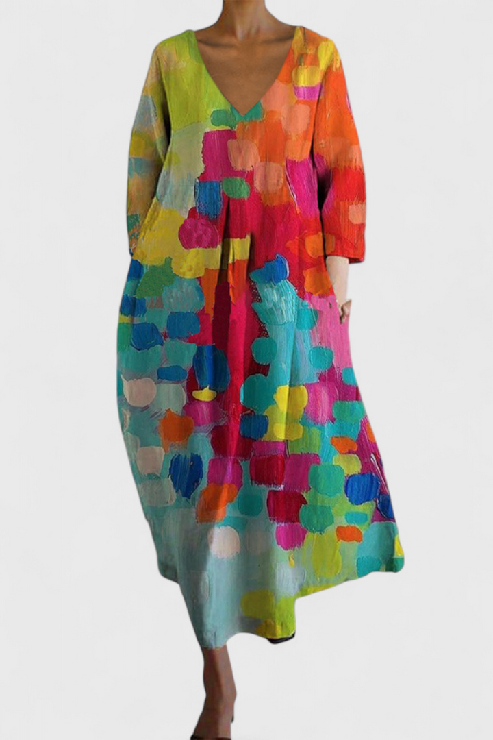 Serena™ | Colourful Linen Summer Dress