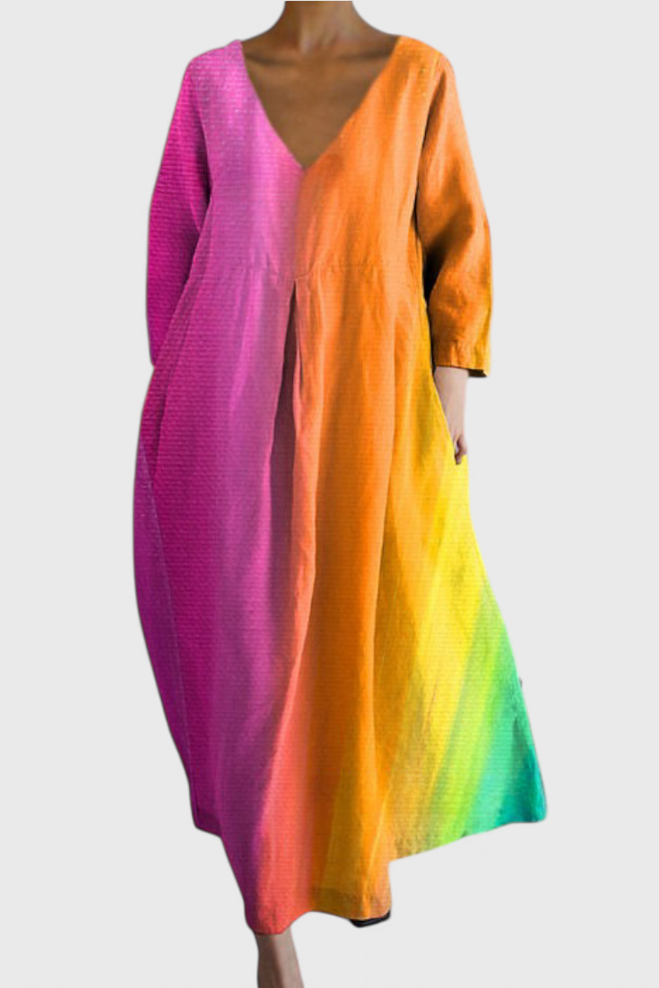 Serena™ | Colourful Linen Summer Dress