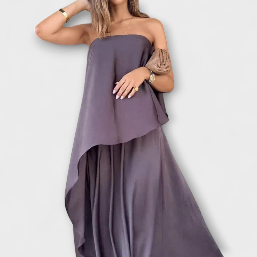 Ruby – Sleeveless Bandeau Top & Skirt Co-Ord