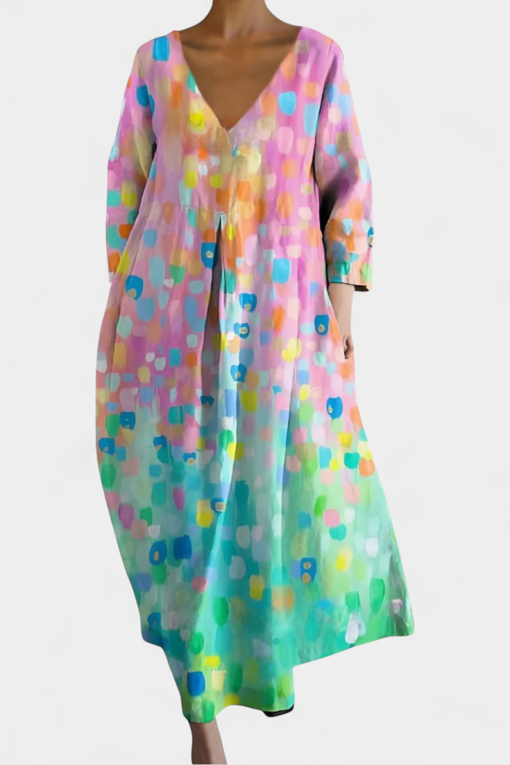 Serena™ | Colourful Linen Summer Dress