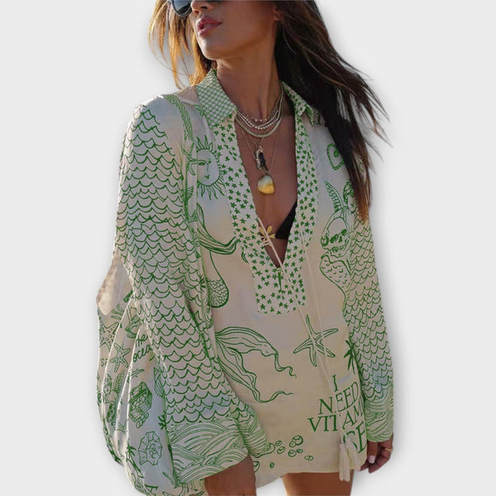 Liv – Waterfall Satin Tassel Shirt & Shorts Co-Ord
