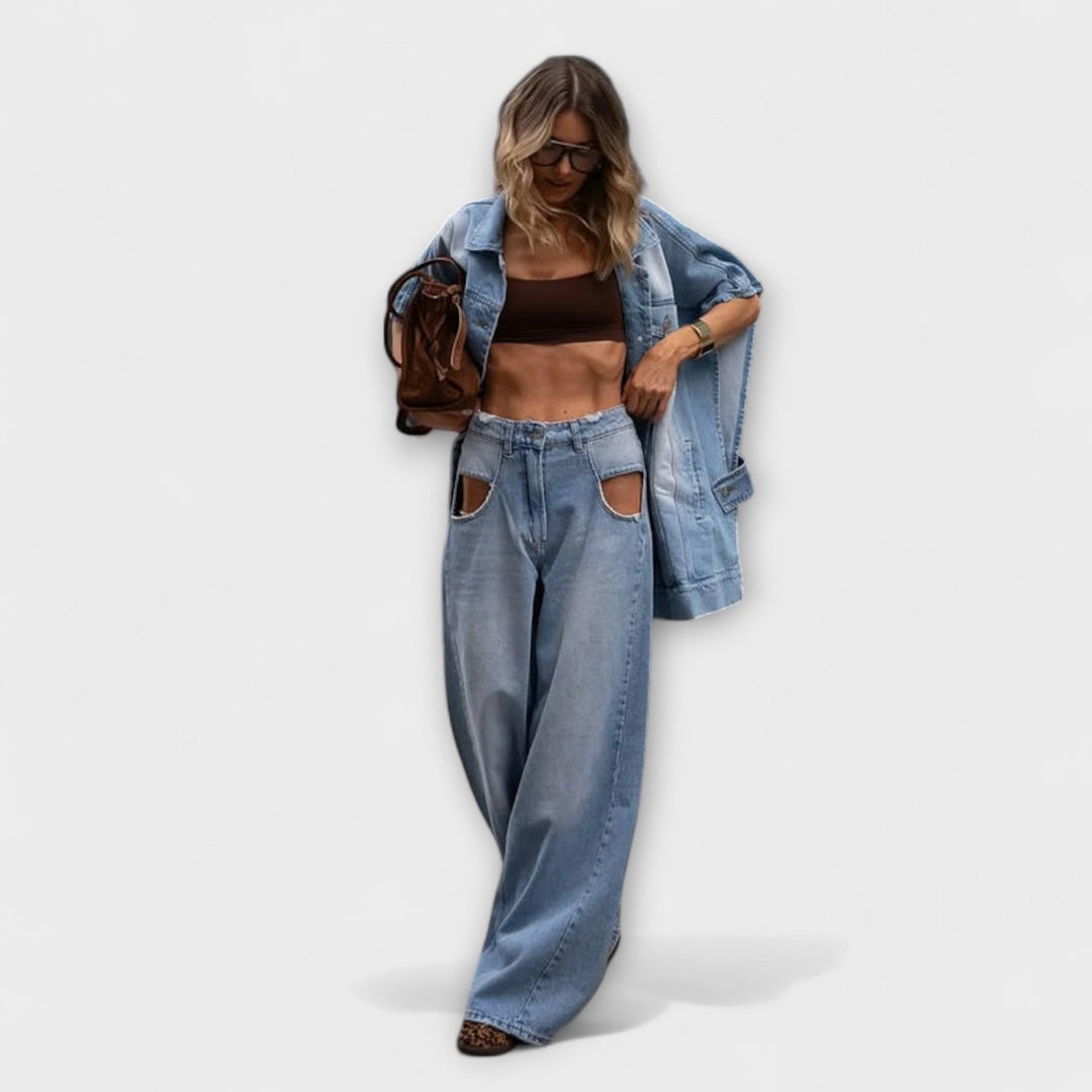 Blaire – Oversized Sleeveless Denim Co-Ord Set