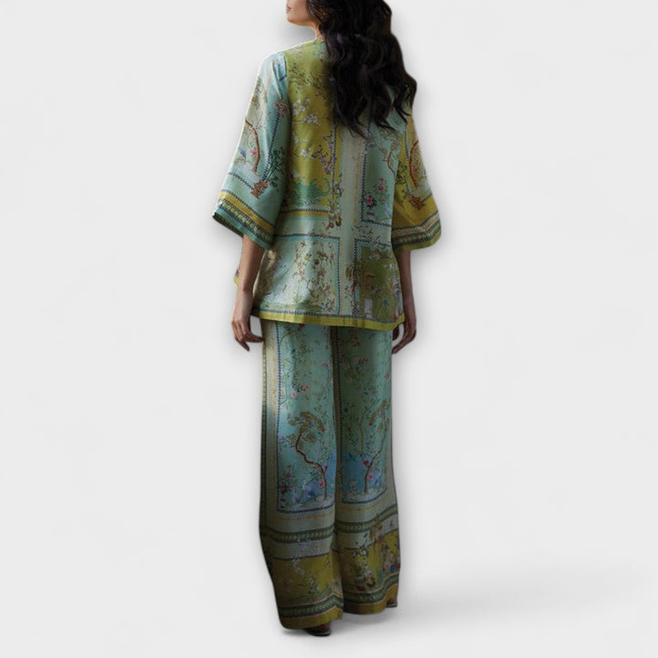 Maria – Digital Print Set with Flared Sleeves