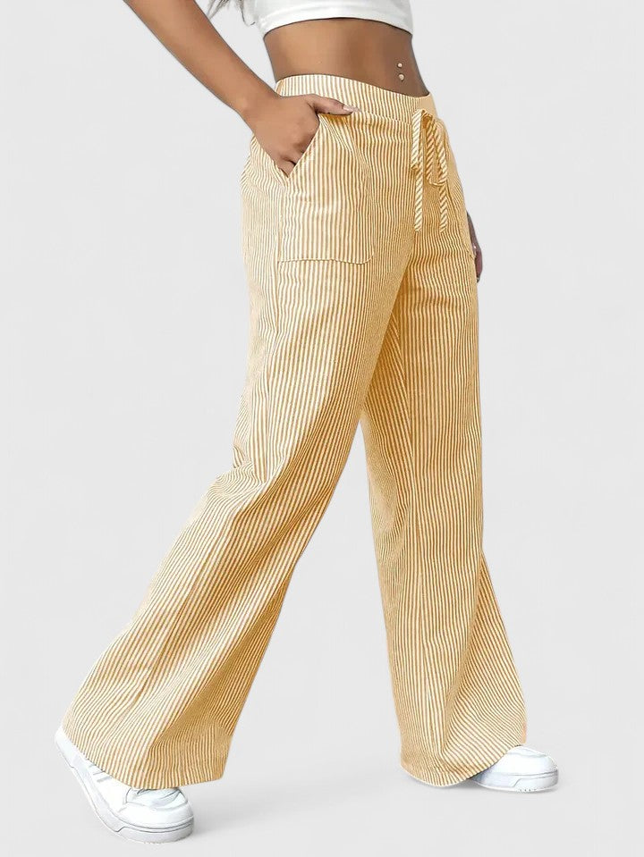 Dominique | Comfortable Wide-Leg Trousers with Elegant Details