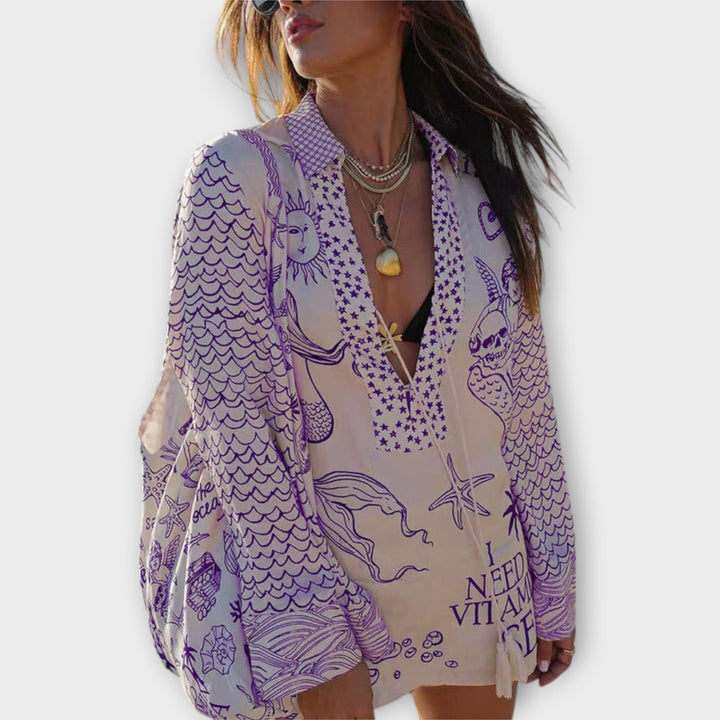 Liv – Waterfall Satin Tassel Shirt & Shorts Co-Ord
