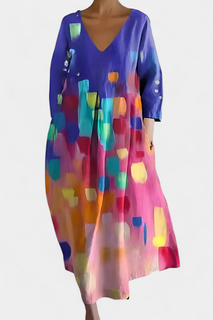 Serena™ | Colourful Linen Summer Dress