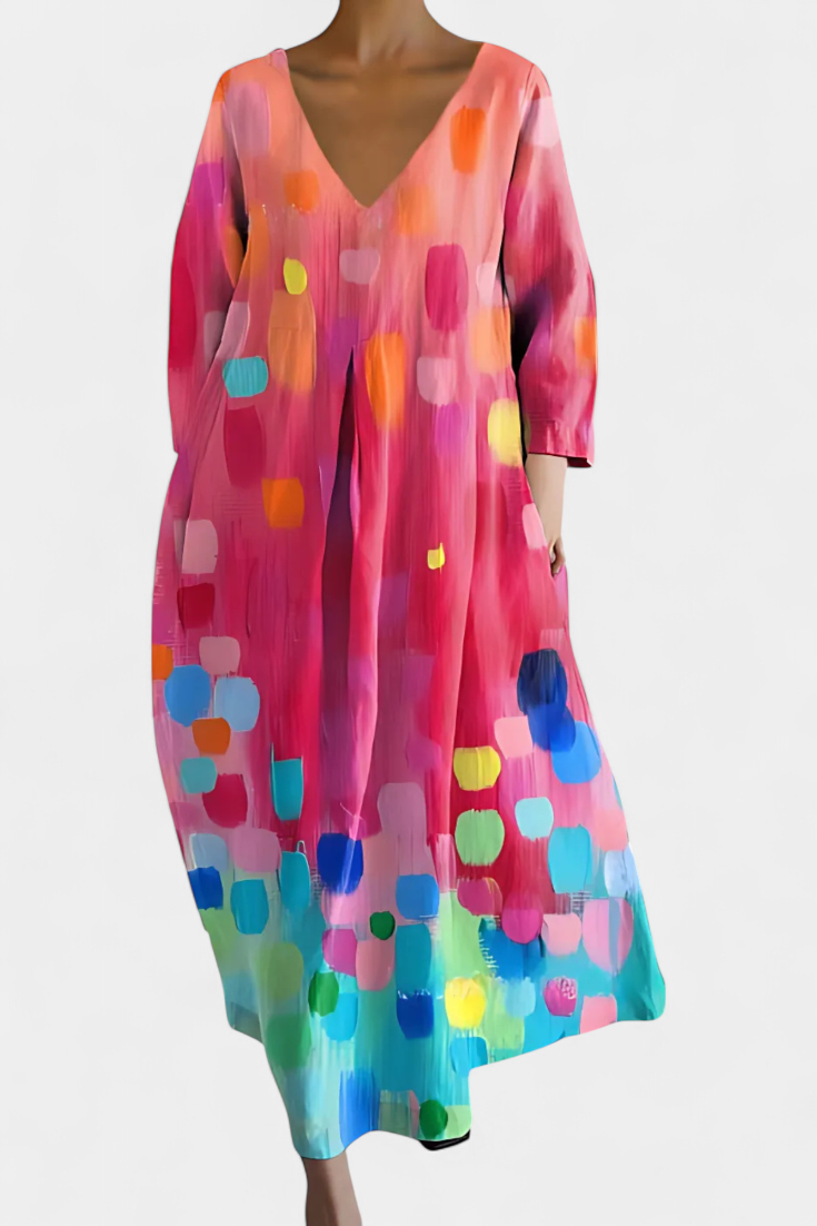 Serena™ | Colourful Linen Summer Dress
