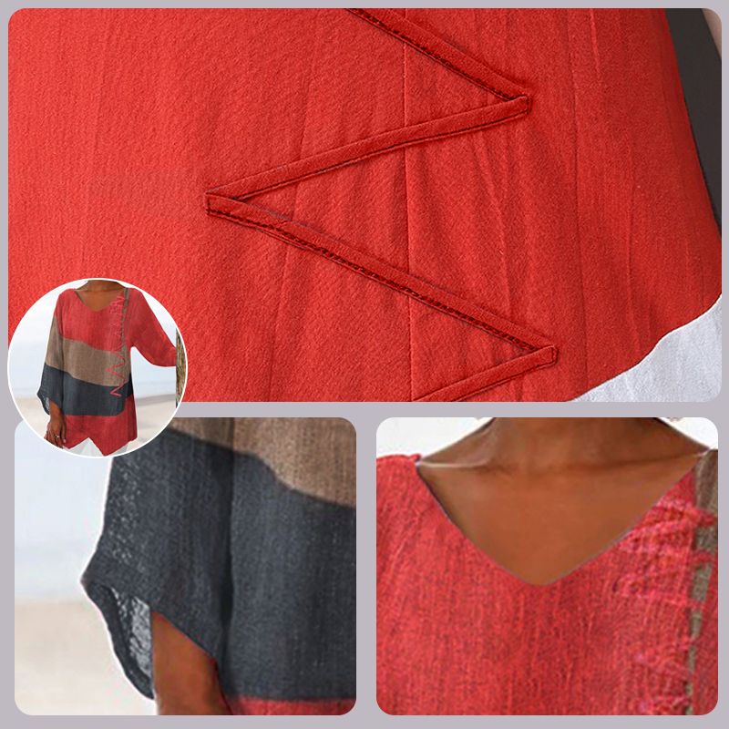 Helene™ | Artistic V-Neck Tunic – Creative, Airy & Stylish