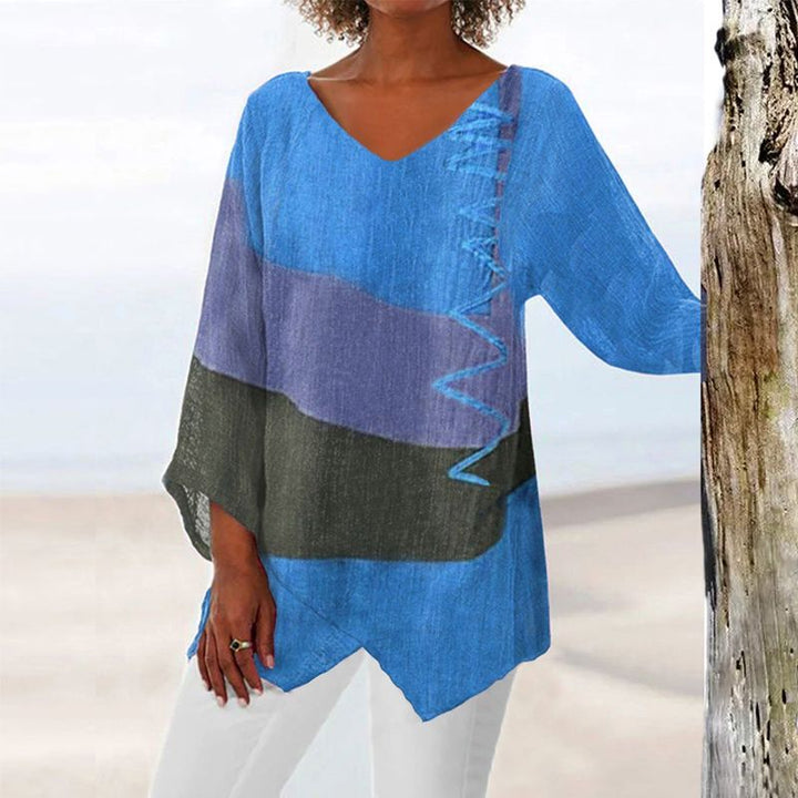 Helene™ | Artistic V-Neck Tunic – Creative, Airy & Stylish