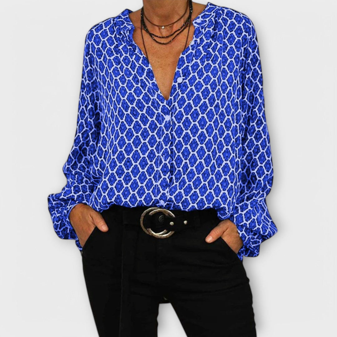 Chess | Stylish blouse with V-neck and long sleeves